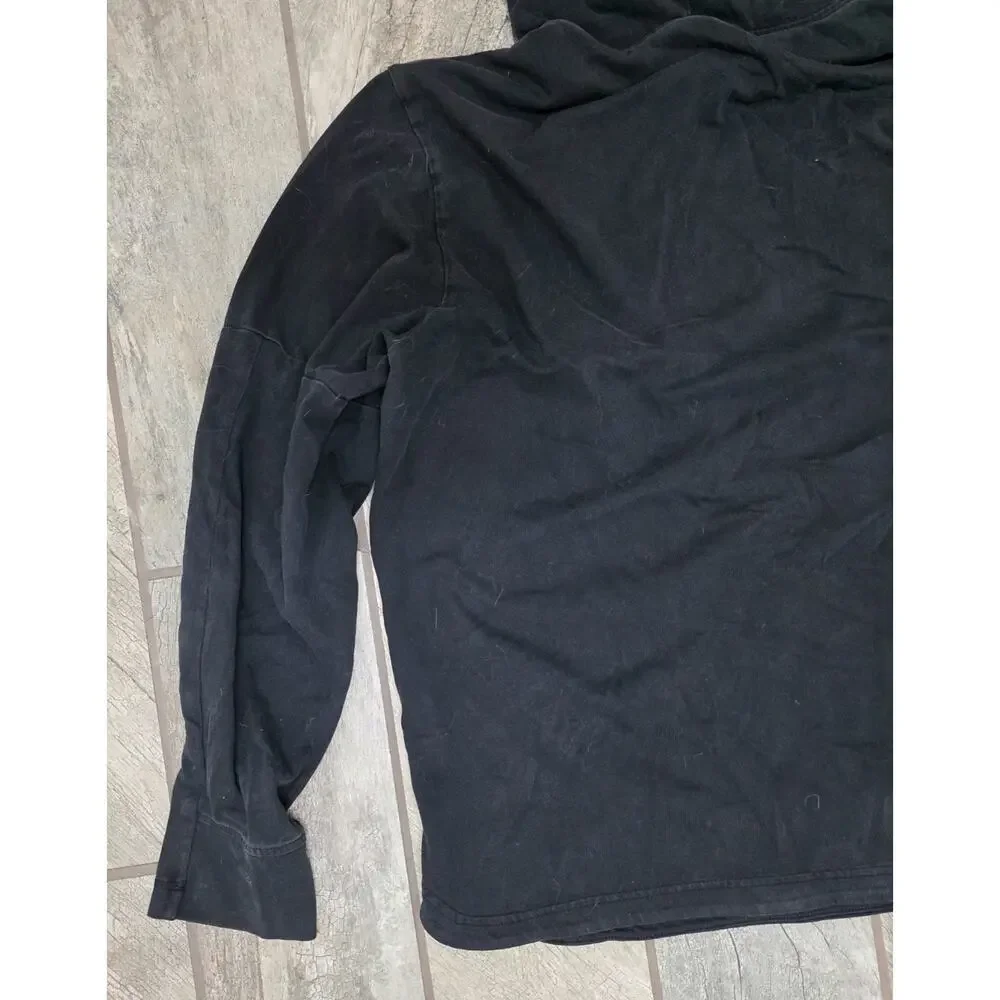 Adidas Hoodie Mens Large Black Pullover Big Logo Sweatshirt Pocket Casual